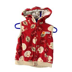 Just One You Carters Boys Infant Baby Fleece hooded vest coat jacket red Brown F